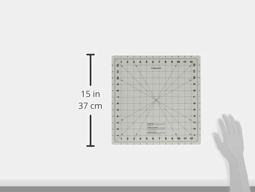 Fiskars Rotating Cutting Mat - 14" x 14" Grid to Cut Fabric Squares Easily - Perfect for Quilting, Sewing and Craft Projects - Self-Healing Mat - Gray