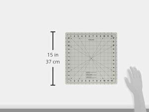 Fiskars Rotating Cutting Mat - 14" x 14" Grid to Cut Fabric Squares Easily - Perfect for Quilting, Sewing and Craft Projects - Self-Healing Mat - Gray