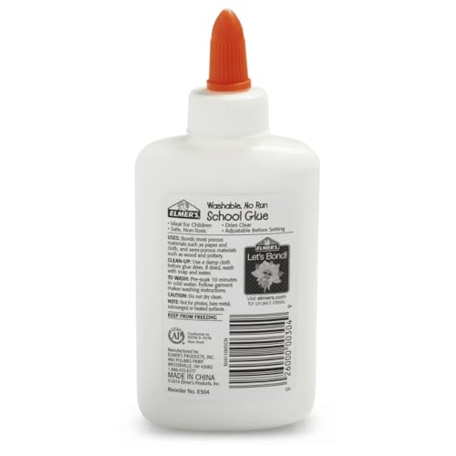 Elmers Liquid School Glue VLLVvz, Washable, 4 Ounces, 2 Count