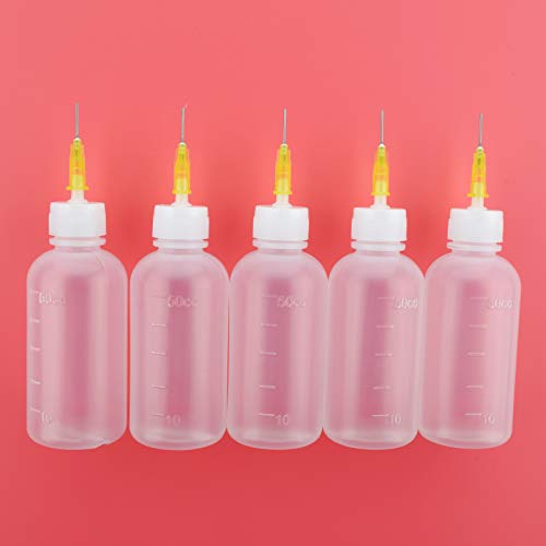 FJNATINH 30cc Needle Tip Squeeze Bottles - Precision Tip Applicator Bottle for Glue, Liquids, Paint, 5 Pack