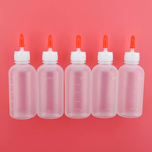 FJNATINH 30cc Needle Tip Squeeze Bottles - Precision Tip Applicator Bottle for Glue, Liquids, Paint, 5 Pack