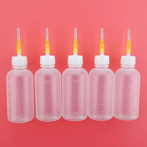 FJNATINH 30cc Needle Tip Squeeze Bottles - Precision Tip Applicator Bottle for Glue, Liquids, Paint, 5 Pack