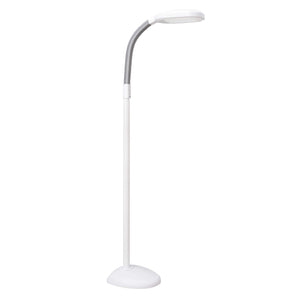 Verilux SmartLight Full Spectrum LED Modern Floor Lamp with Adjustable Brightness, Flexible Gooseneck and Easy Controls - Reduces Eye Strain and Fatigue - Ideal for Reading, Artists, Craft (White)