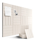 Fluxynara Felt Bulletin Board Tiles Large 48" x 36" Cork Board Alternative-12 Pack with 70 Adhesive Tabs, Thick Slat Wall Panels for Office Decor, Push Pin Board Wall Organizer Alternative -Oatmeal
