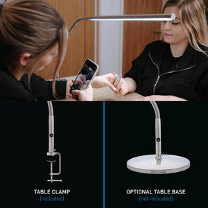 Daylight Company, LLC U35108 Slimline 3 Table Lamp-LED-80 CRI-Eye Care-4 Brightness Levels, 3,000 LUX at 30 cm, 1,065 LUMENS-4 Step DIMMER Mode, Brushed Steel, 25.6 x 30 x .8