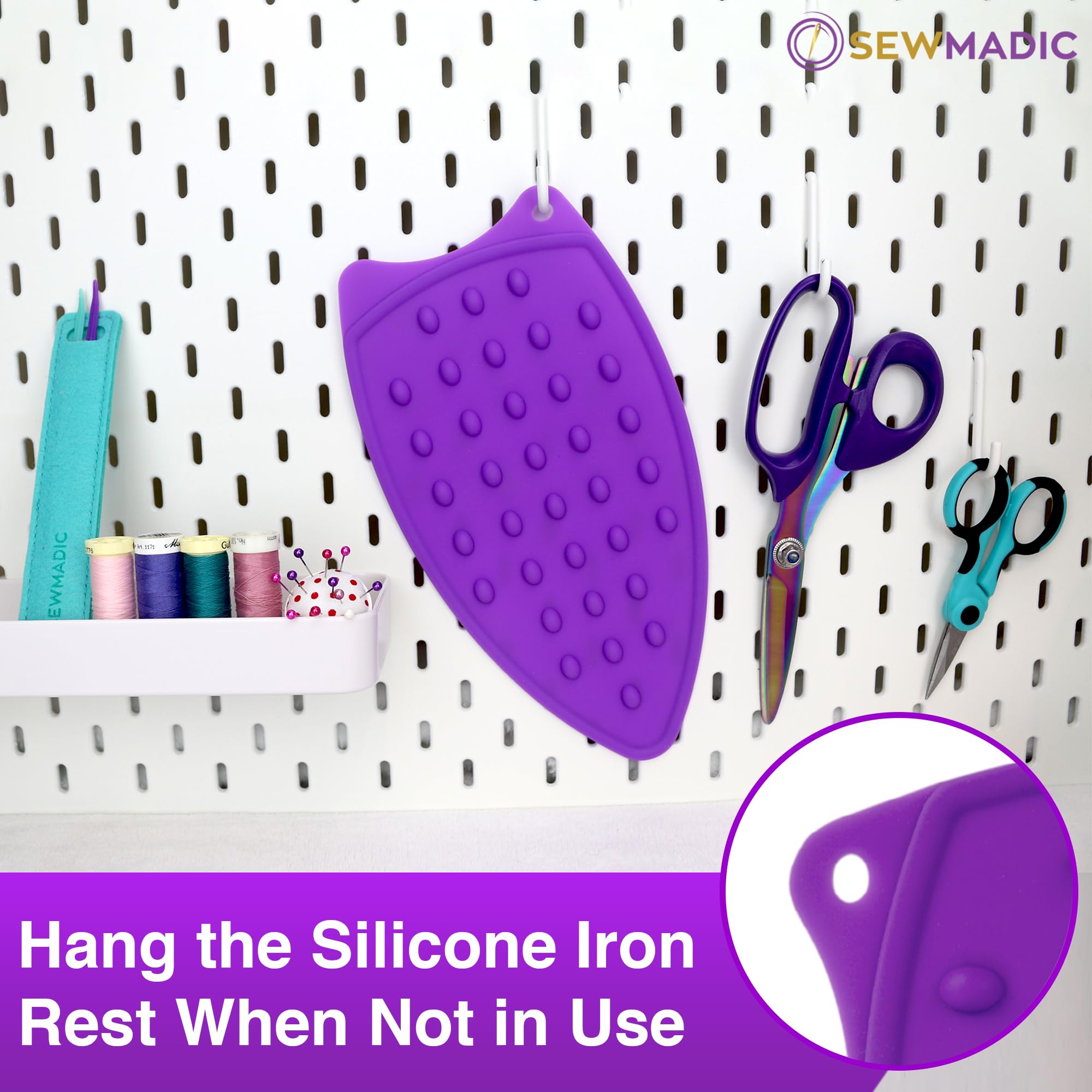 Wool Pressing Mat 10 x 10 Inch (25.4cm x 25.4cm) – 100% New Zealand Wool Quilting Ironing Pad – Portable, Odorless, Double-Sided Ironing Mat for Sewing & Embroidery – Includes Silicone Iron Rest