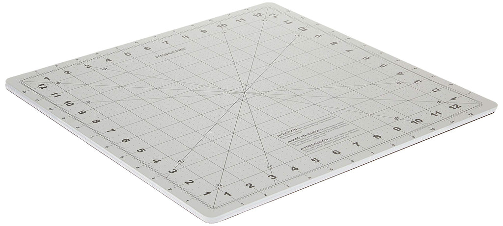 Fiskars Rotating Cutting Mat - 14" x 14" Grid to Cut Fabric Squares Easily - Perfect for Quilting, Sewing and Craft Projects - Self-Healing Mat - Gray