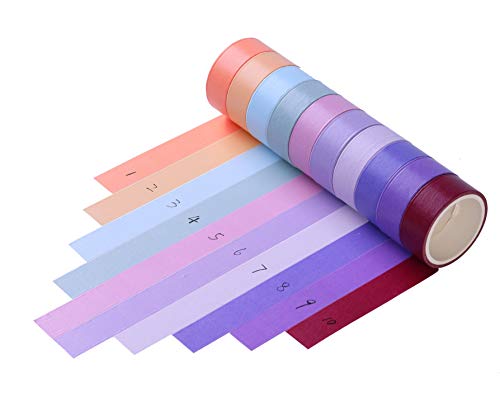 30 Rolls Washi Masking Tape Set, 15mm Wide Colorful Rainbow Tape, Decorative Writable Craft Tape for DIY Scrapbook Designs