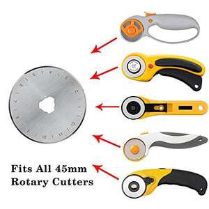 HEADLEY TOOLS 45mm Rotary Cutter Blades 10 Pack Fits Olfa, Fiskars