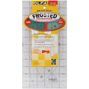 OLFA 1071819 QR-6x12 6-Inch x 12-Inch Frosted Advantage Acrylic Ruler