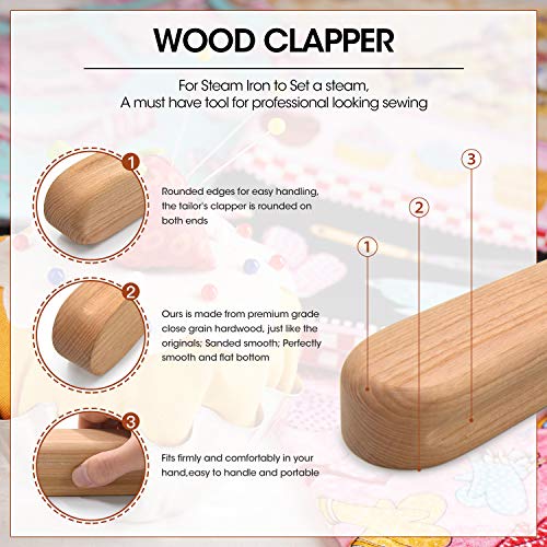 Mardili Hard Wood Tailors Clapper for Steam Iron to Set a steam