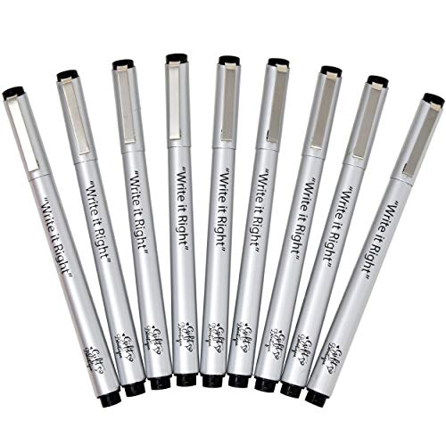 Leuchturm1917 Dotted Journal Medium A5 Bullet Notebook with 9 Pack Black Pigma Fineliner Fine Tip Brush Journaling Pens Set (Dotted, Orange)