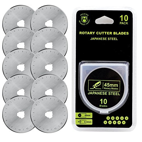 HEADLEY TOOLS 45mm Rotary Cutter Blades 10 Pack Fits Olfa, Fiskars, Re –  Bryan House Quilts