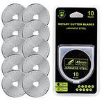 HEADLEY TOOLS 45mm Rotary Cutter Blades 10 Pack Fits Olfa, Fiskars, Replacement Rotary Blade for Arts Crafts Quilting Scrapbooking Sewing, Sharp and Durable