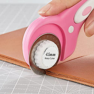 Headley Tools Rotary Cutter Set - 45mm Fabric Cutter, 5 Extra Rotary Blades, A3 Cutting Mat, Quilting Ruler and Sewing Clips, Craft Knife Set, Ideal