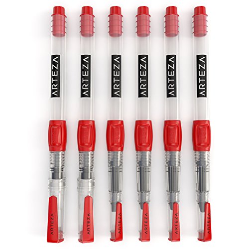 Arteza Water Brush Pens - Self-moistening - Portable (Assorted Tips, Set of 6)