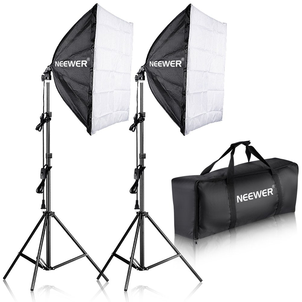 Neewer 700W Professional Photography 24x24 inches/60x60 Centimeters Softbox with E27 Socket Light Lighting Kit