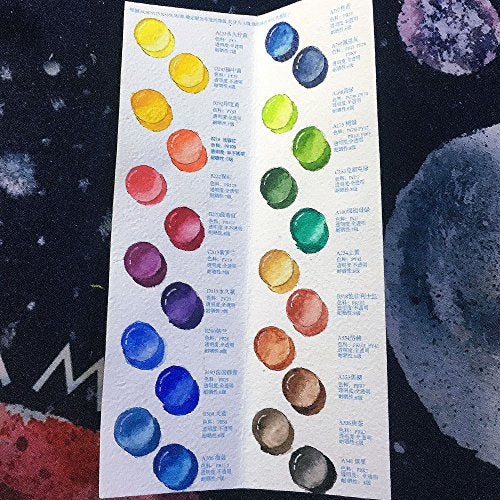 24 Colors Paul Rubens Watercolor Paint Artist Grade Solid Cakes Travel Pocket Set Painting Paint with Metal Box Case