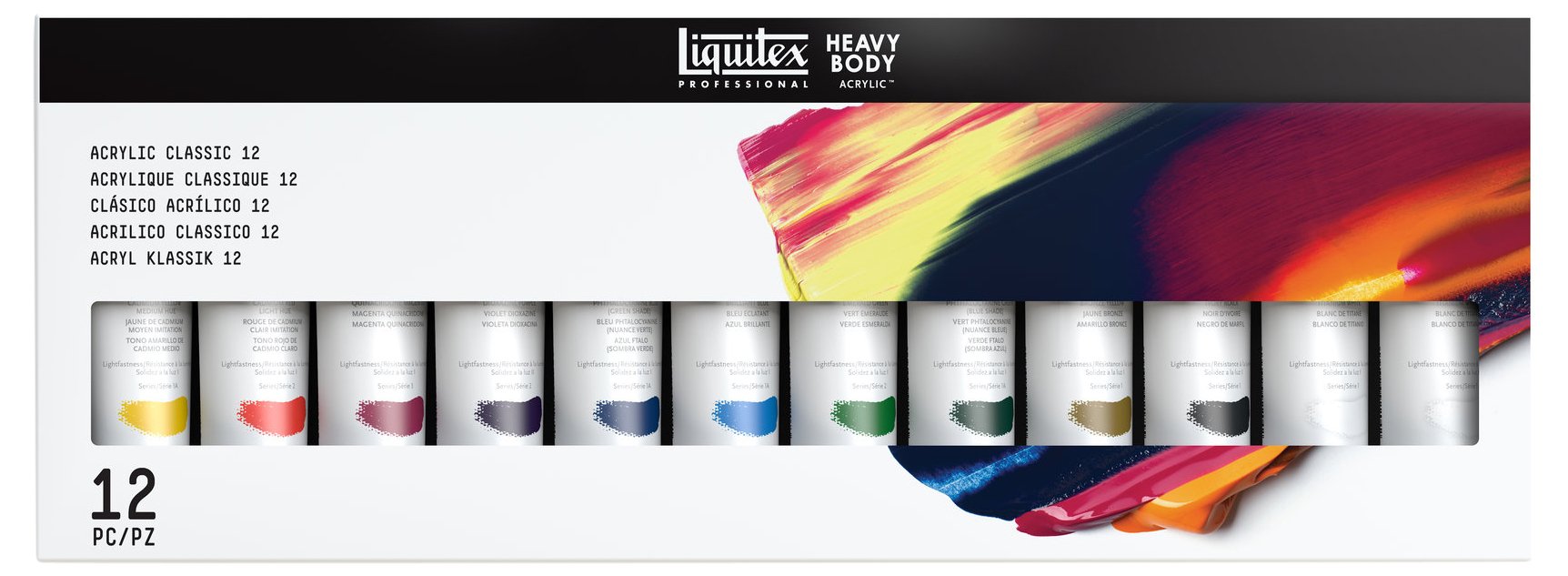 Colart Americas 1590306 Liquitex Professional Heavy Body Acrylic Paint Set, Assorted Classic Colors, Set of 12
