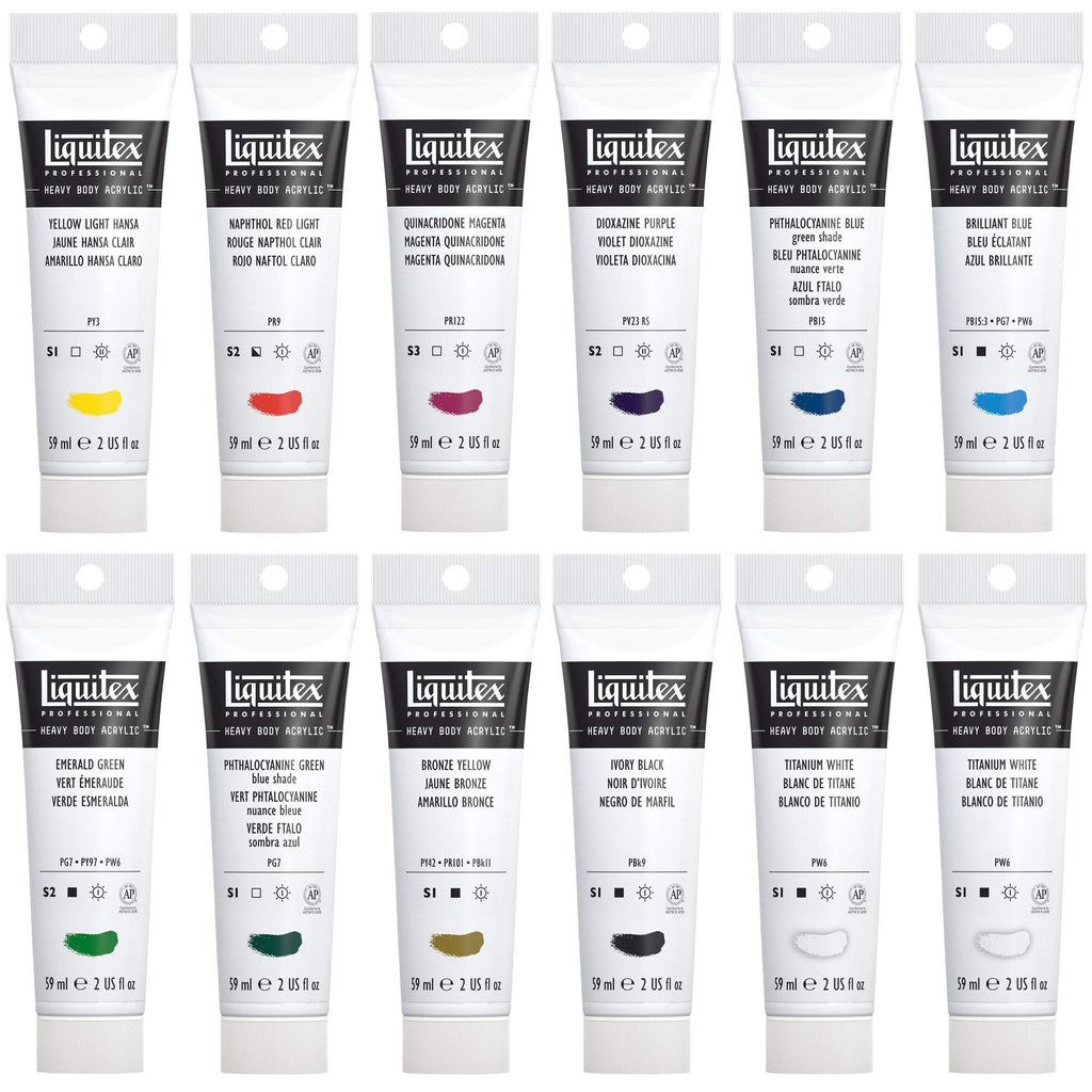 Liquitex Professional Heavy Body Acrylic Paint Classic Set, 12 Colors