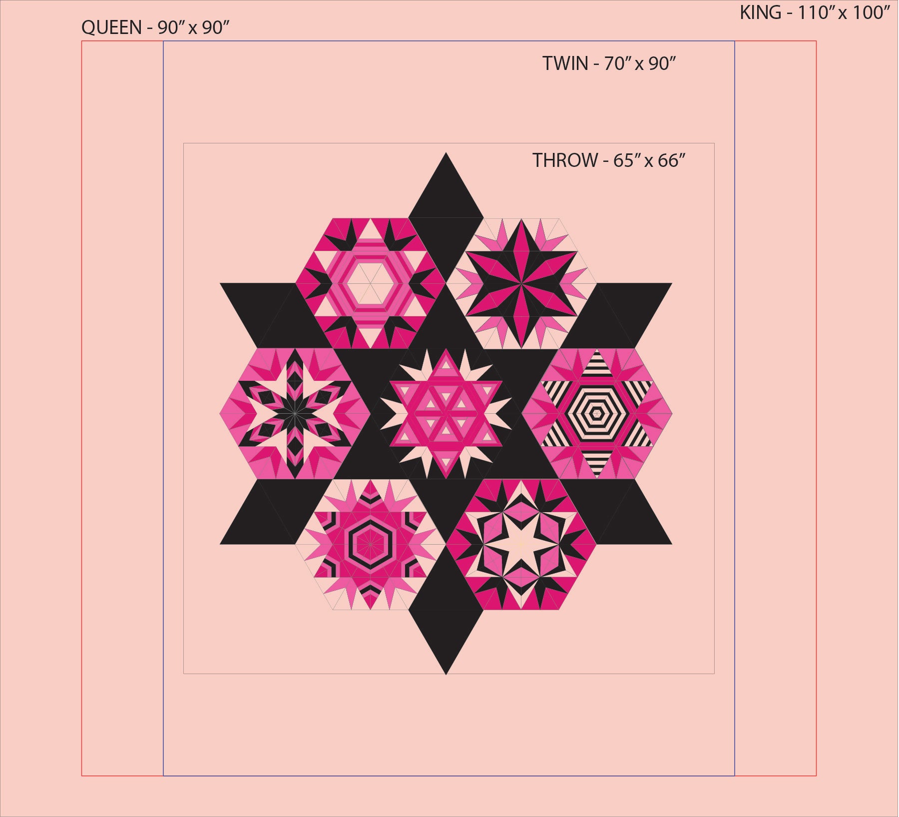 Wildflower Block of the Month Sizes