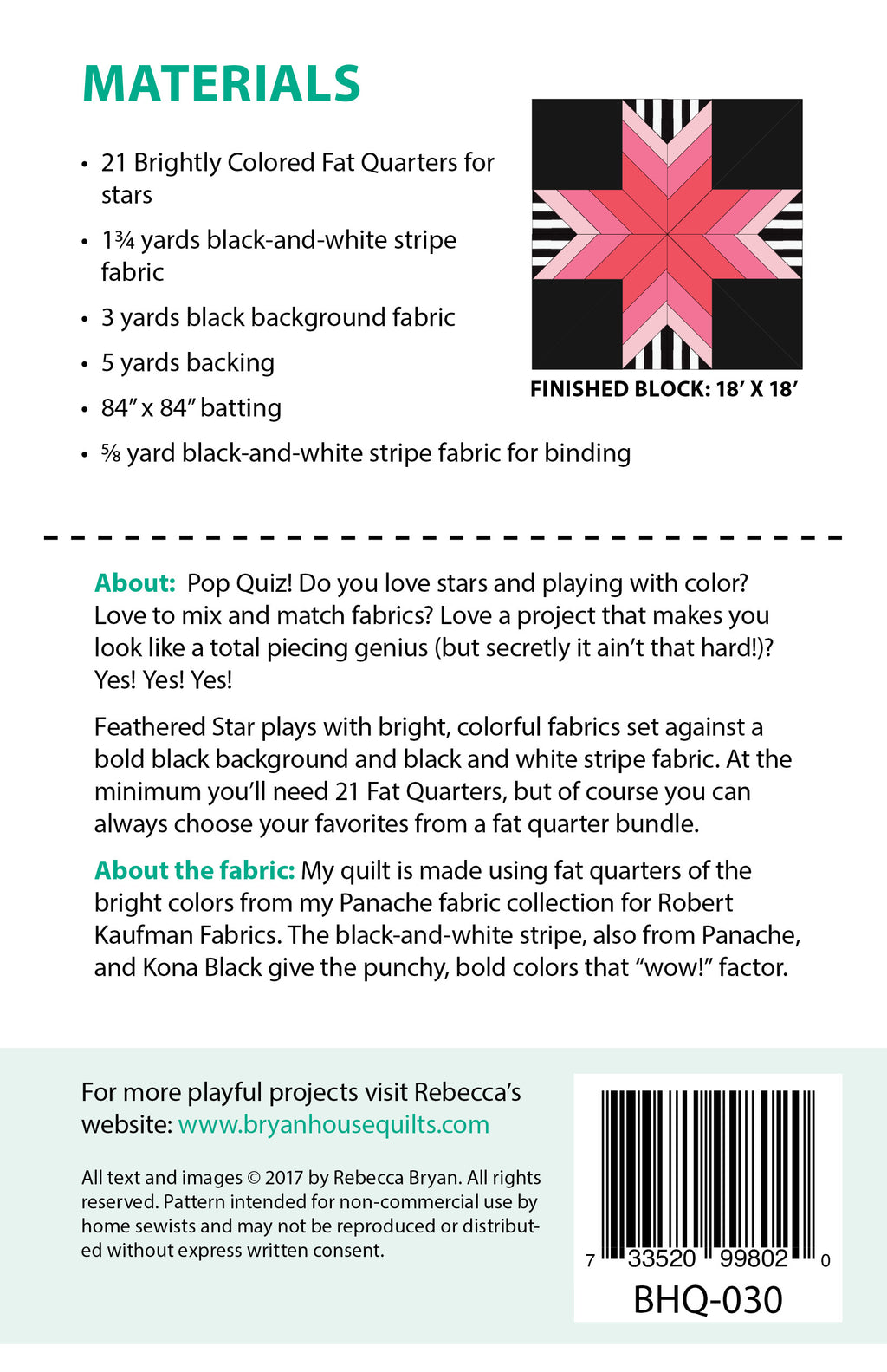 Feathered Star Print Pattern