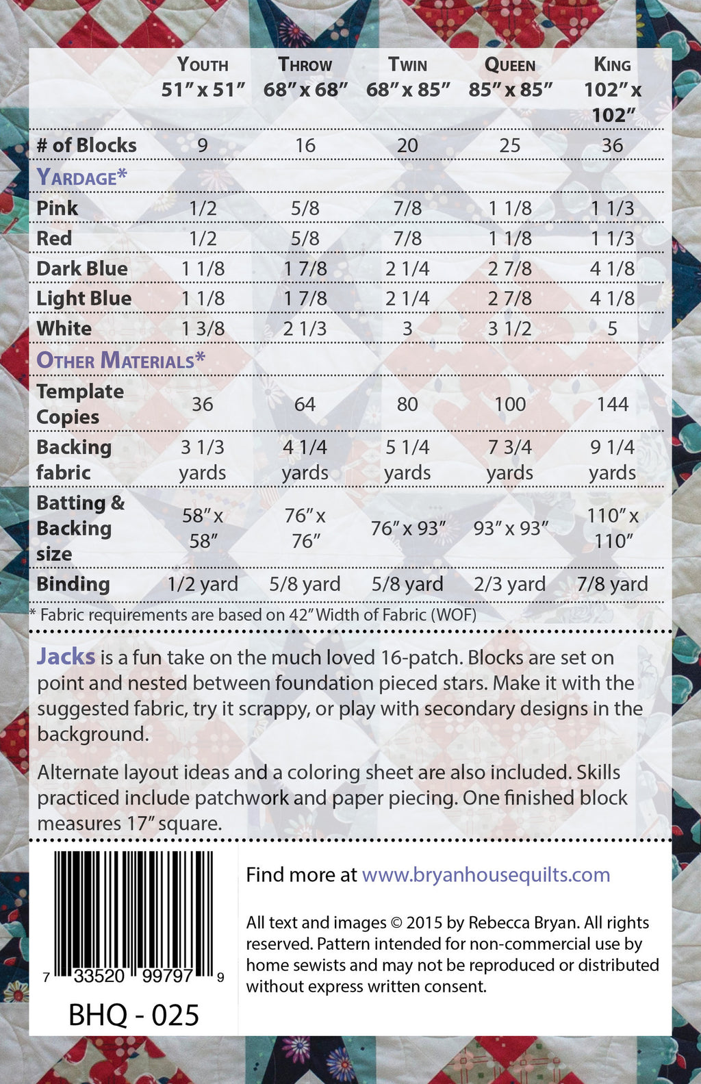 Jacks Quilt Pattern